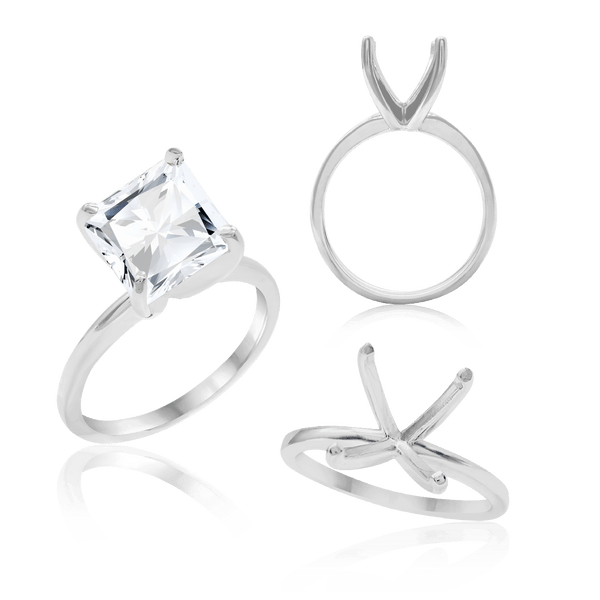 ITI NYC Princess Shape 4 Prong Light High TIF Style Solitaire