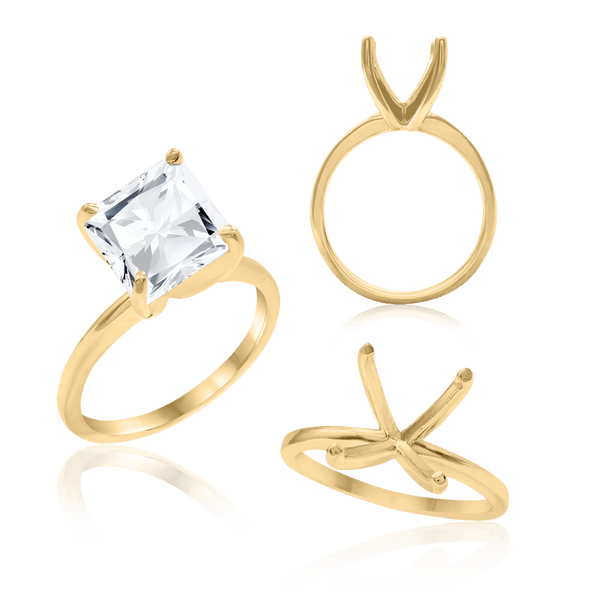 ITI NYC Princess Shape 4 Prong Light High TIF Style Solitaire