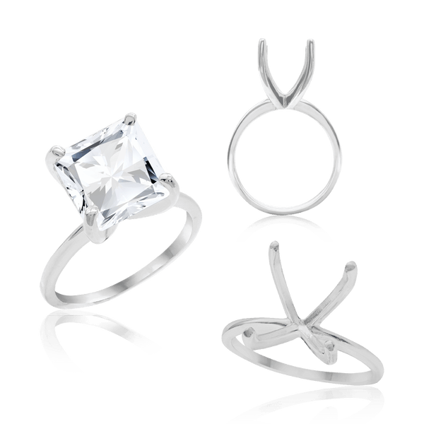 ITI NYC Princess Shape 4 Prong Light High TIF Style Solitaire