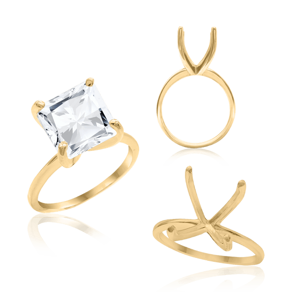 ITI NYC Princess Shape 4 Prong Light High TIF Style Solitaire