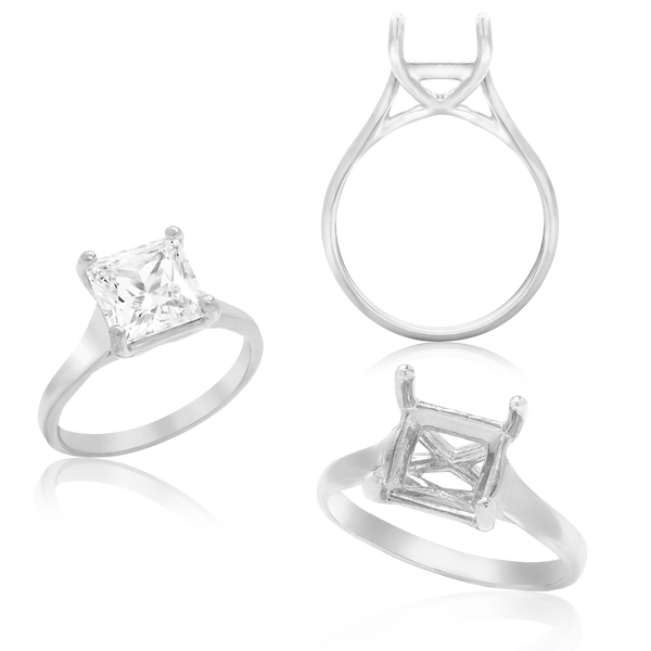 ITI NYC Princess Shape 4 Prong Lucida Solitaire