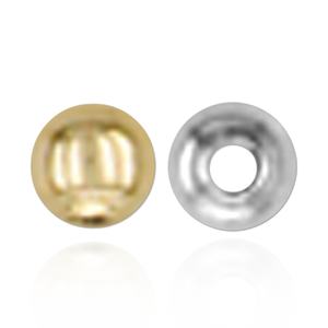 ITI NYC Plain Two Hole Round Beads in Gold (2 mm - 8 mm)