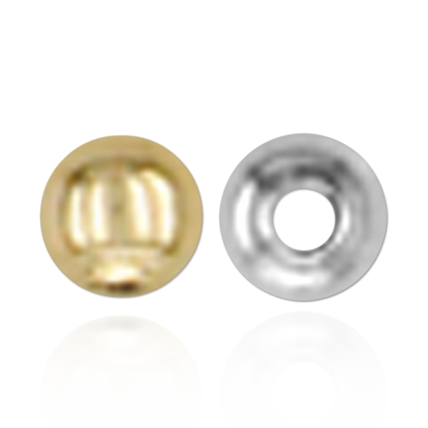 ITI NYC Plain Two Hole Round Beads in 10K and 14K Gold (2 mm - 8 mm)