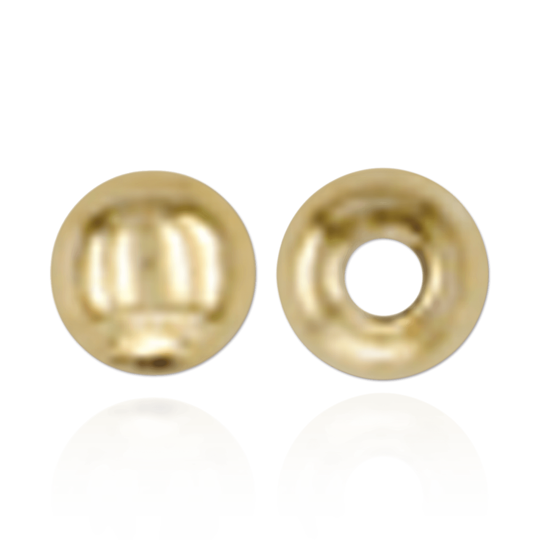 ITI NYC Plain Two Hole Round Beads in 10K and 14K Gold (2 mm - 8 mm)