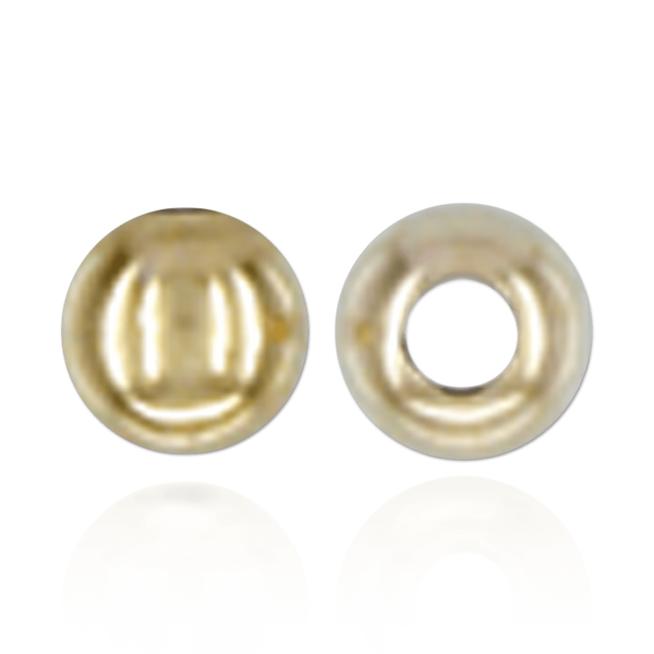ITI NYC Plain Two Hole Round Beads in Gold Filled (2 mm - 8 mm)