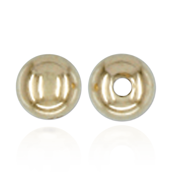 ITI NYC Plain Two Hole Round Beads in 10K and 14K Gold (2 mm - 8 mm)