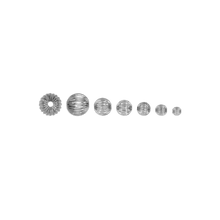 Load image into Gallery viewer, ITI NYC Straight Corrugated Round Beads in Sterling Silver (4 mm - 7 mm)
