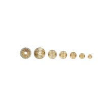 Load image into Gallery viewer, ITI NYC Straight Corrugated Round Beads in Gold Filled (4 mm - 7 mm)
