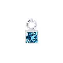 Load image into Gallery viewer, Diamond or Gemstone Square Bezel Drop Charm in 14K White Gold
