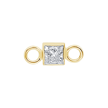 Load image into Gallery viewer, Diamond or Gemstone Square Bezel Bezel/Necklace Charm in 14K Yellow Gold
