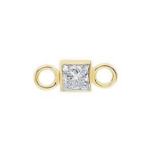 Diamond or Gemstone Square Bezel Bezel/Necklace Charm in 14K Yellow Gold