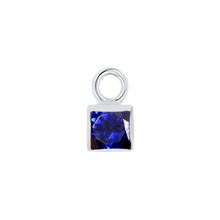 Load image into Gallery viewer, Diamond or Gemstone Square Bezel Drop Charm in 14K White Gold
