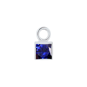 Diamond or Gemstone Square Bezel Drop Charm in 14K White Gold