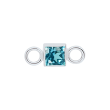Load image into Gallery viewer, Diamond or Gemstone Square Bezel Bracelet/Necklace Charm in 14K White Gold
