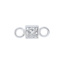 Load image into Gallery viewer, Diamond or Gemstone Square Bezel Bracelet/Necklace Charm in 14K White Gold
