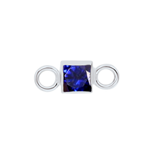 Load image into Gallery viewer, Diamond or Gemstone Square Bezel Bracelet/Necklace Charm in 14K White Gold
