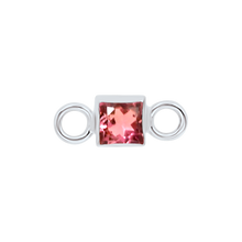 Load image into Gallery viewer, Diamond or Gemstone Square Bezel Bracelet/Necklace Charm in 14K White Gold
