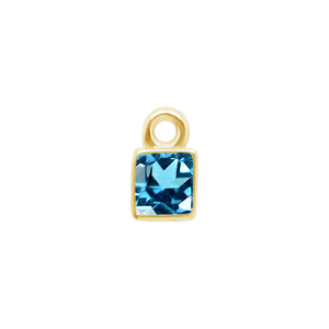 Diamond or Gemstone Square Bezel Drop Charm in 14K Yellow Gold