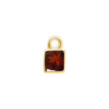 Load image into Gallery viewer, Diamond or Gemstone Square Bezel Drop Charm in 14K Yellow Gold
