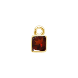 Diamond or Gemstone Square Bezel Drop Charm in 14K Yellow Gold