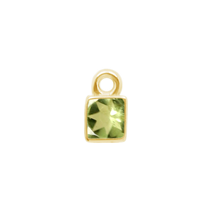 Diamond or Gemstone Square Bezel Drop Charm in 14K Yellow Gold