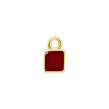 Load image into Gallery viewer, Diamond or Gemstone Square Bezel Drop Charm in 14K Yellow Gold
