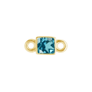 Diamond or Gemstone Square Bezel Bezel/Necklace Charm in 14K Yellow Gold