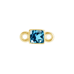 Diamond or Gemstone Square Bezel Bezel/Necklace Charm in 14K Yellow Gold