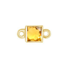 Load image into Gallery viewer, Diamond or Gemstone Square Bezel Bezel/Necklace Charm in 14K Yellow Gold
