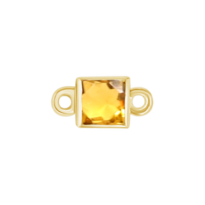 Diamond or Gemstone Square Bezel Bezel/Necklace Charm in 14K Yellow Gold