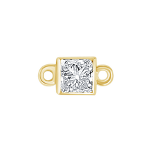 Load image into Gallery viewer, Diamond or Gemstone Square Bezel Bezel/Necklace Charm in 14K Yellow Gold
