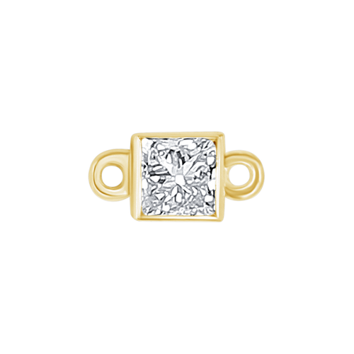 Diamond or Gemstone Square Bezel Bezel/Necklace Charm in 14K Yellow Gold