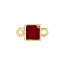 Load image into Gallery viewer, Diamond or Gemstone Square Bezel Bezel/Necklace Charm in 14K Yellow Gold
