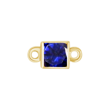 Load image into Gallery viewer, Diamond or Gemstone Square Bezel Bezel/Necklace Charm in 14K Yellow Gold
