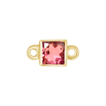 Load image into Gallery viewer, Diamond or Gemstone Square Bezel Bezel/Necklace Charm in 14K Yellow Gold
