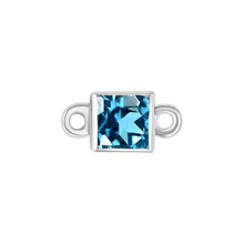 Load image into Gallery viewer, Diamond or Gemstone Square Bezel Bracelet/Necklace Charm in 14K White Gold
