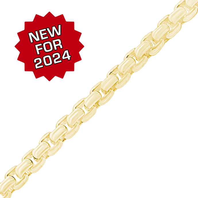 Bulk / Spooled Round Box Chain in 14K Yellow Gold (1.20 mm - 2.00 mm)