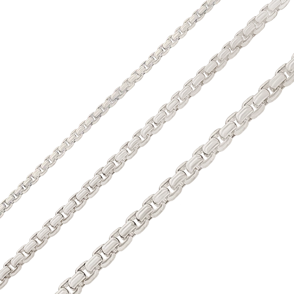 Bulk / Spooled Round Paperclip Cable Chain in Platinum (1.60 mm - 2.70 mm)