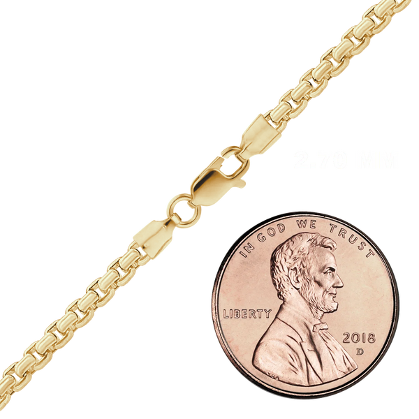 Finished Round Box Bracelet in 14K Gold-Filled
