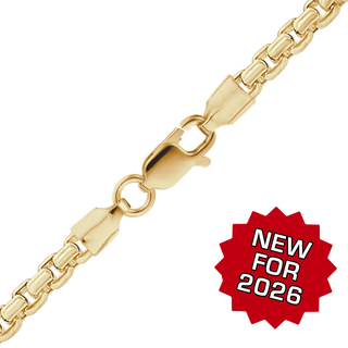 Finished Round Box Anklet in 14K Gold-Filled