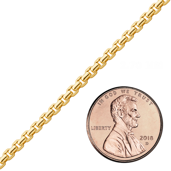 Bulk / Spooled Round Box Chain in 14K Gold-Filled (1.60 mm - 5.00 mm)