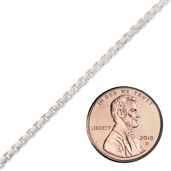 Bulk / Spooled Round Box Chain in Platinum (1.60 mm - 3.20 mm)