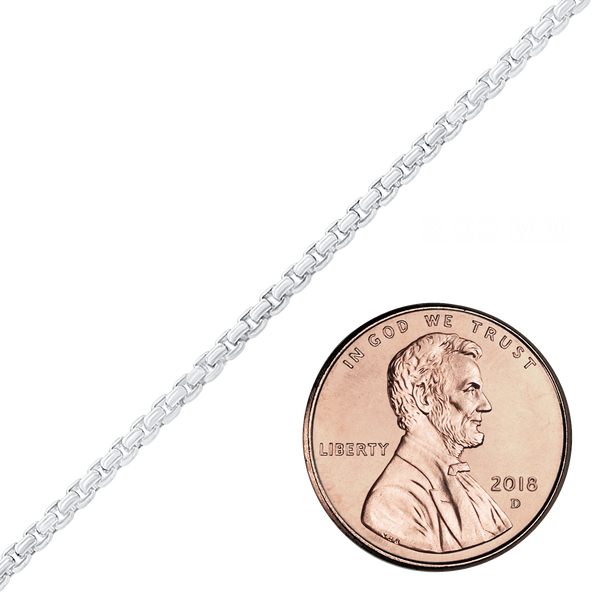 Bulk / Spooled Round Box Chain in Sterling Silver (1.60 mm - 4.00 mm)