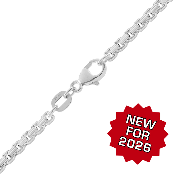 Finished Round Box Bracelet in Platinum