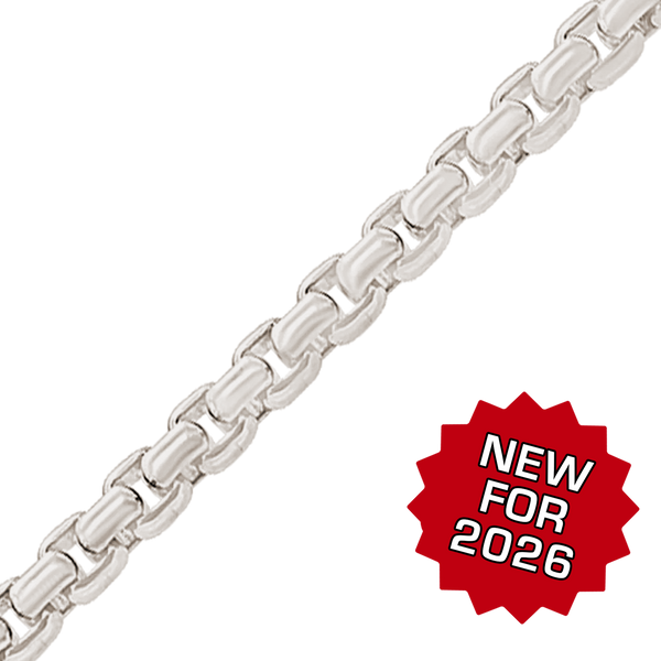 Bulk / Spooled Round Box Chain in Platinum (1.60 mm - 3.20 mm)