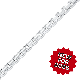 Bulk / Spooled Round Box Chain in Sterling Silver (1.60 mm - 4.00 mm)