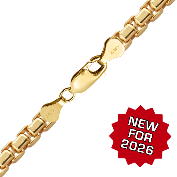 Finished Round Box Bracelet in 14K Gold-Filled