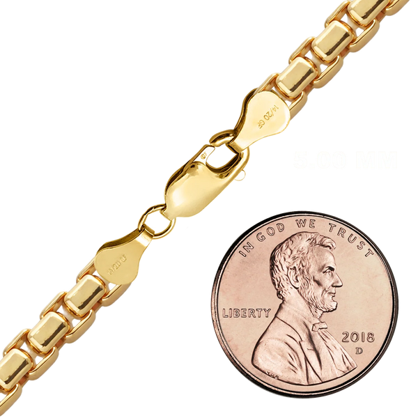 Finished Round Box Bracelet in 14K Gold-Filled