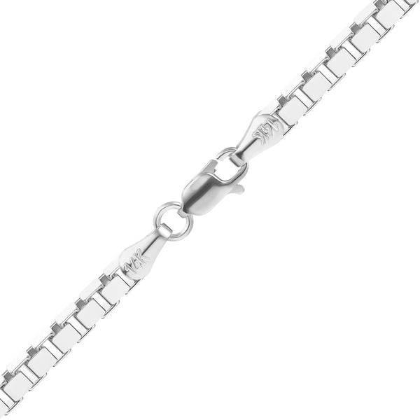 Bleecker St. Box Necklace in 14K White Gold