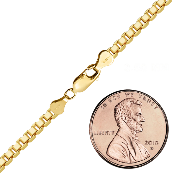 Finished Venetian Box Anklet in 14K Gold-Filled